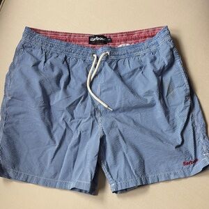 Barbour Men’s Blue & White Seersucker Swim Trunks